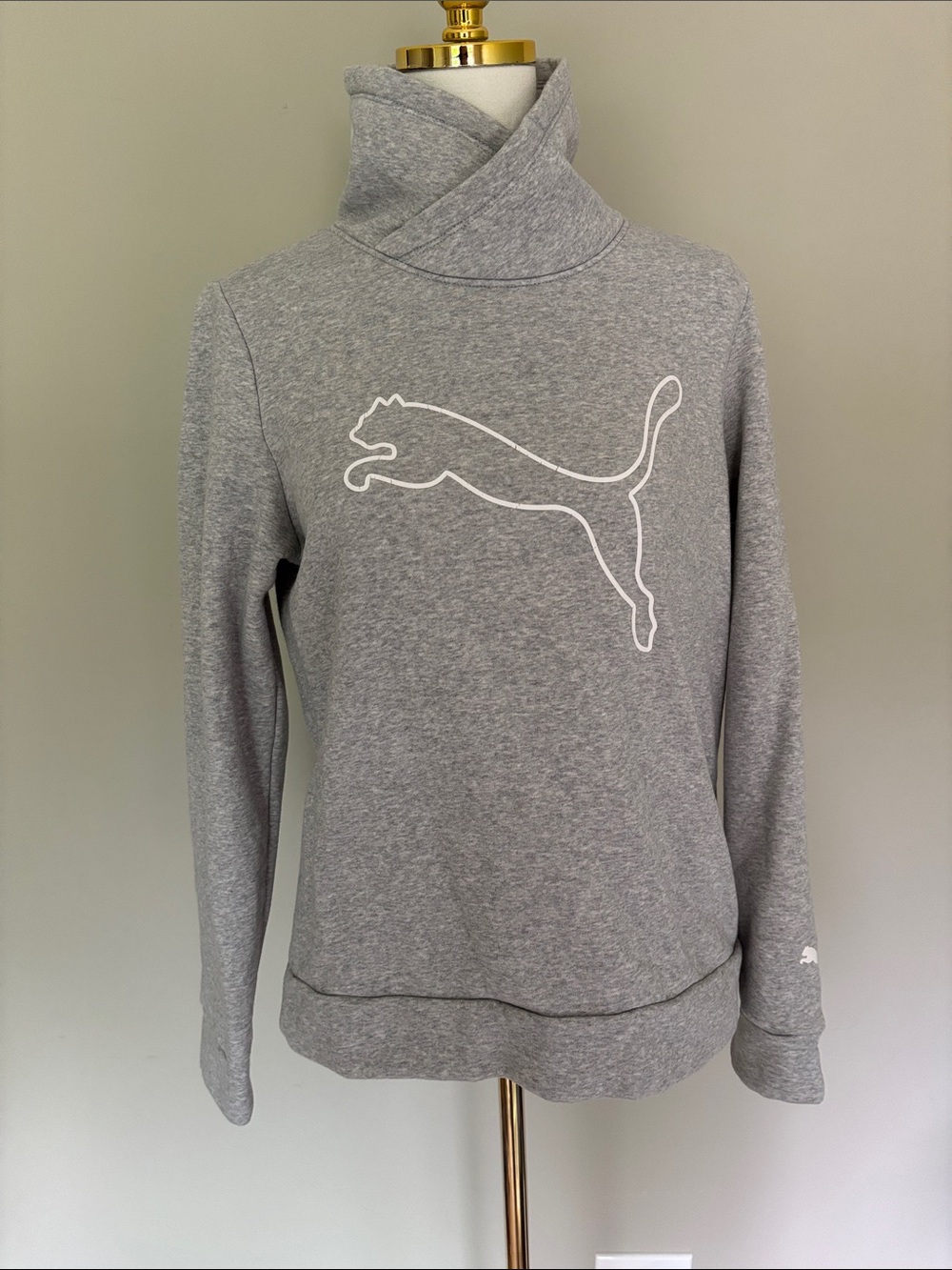 Puma Gray Cowl Neck Pullover with White Logo